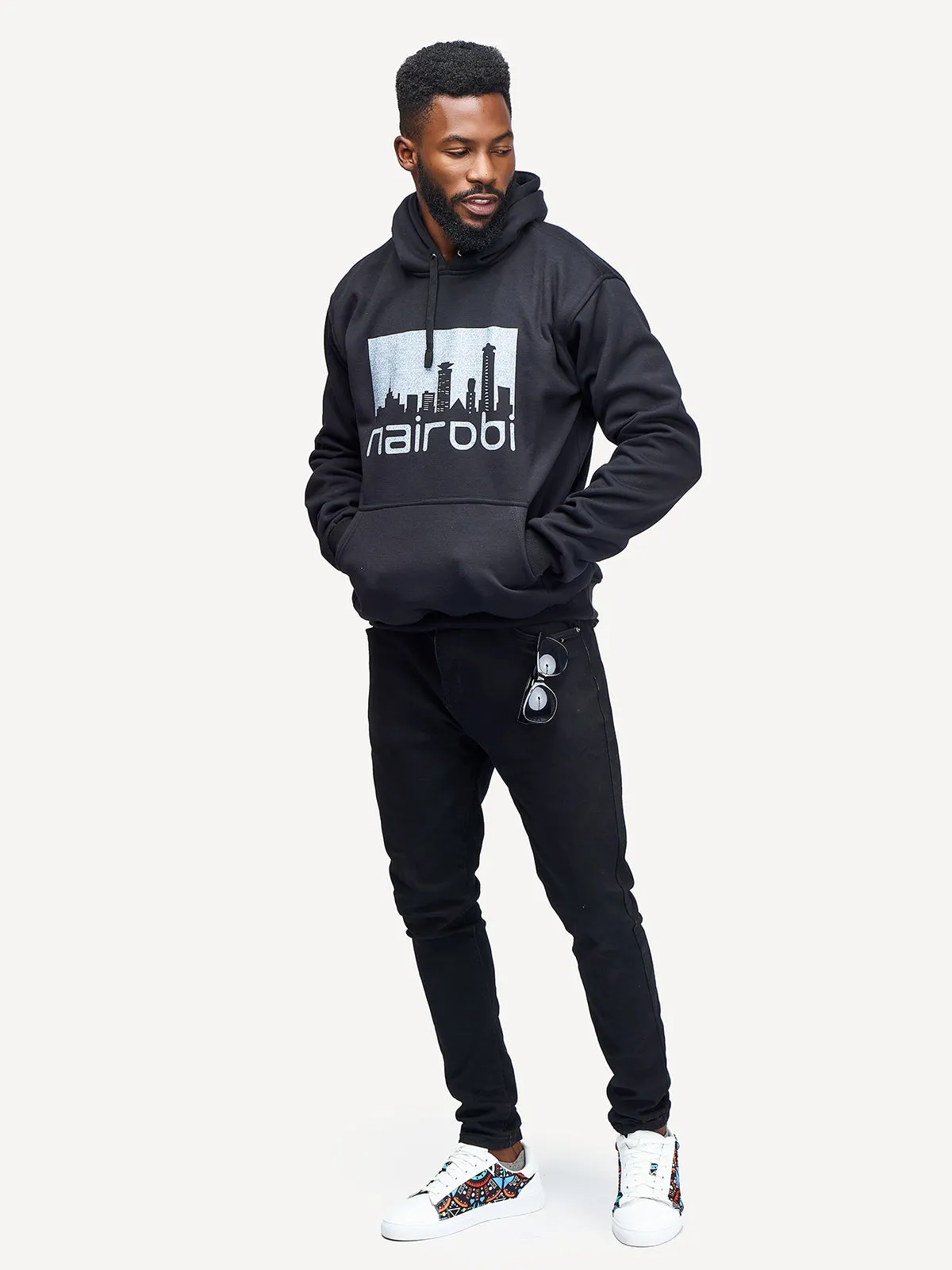 Kali Graphic Hoodies: Black with Nairobi