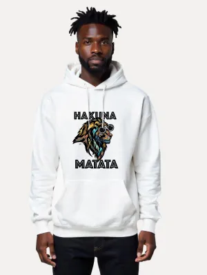 Kali Graphic Hoodies: White with Hakuna Matata Simba