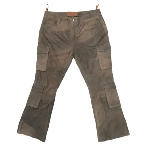 Kashani Jungle Lambskin Cargo Flared Pants