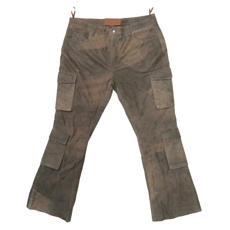 Kashani Jungle Lambskin Cargo Flared Pants
