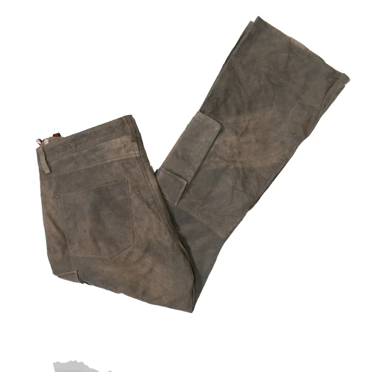 Kashani Jungle Lambskin Cargo Flared Pants