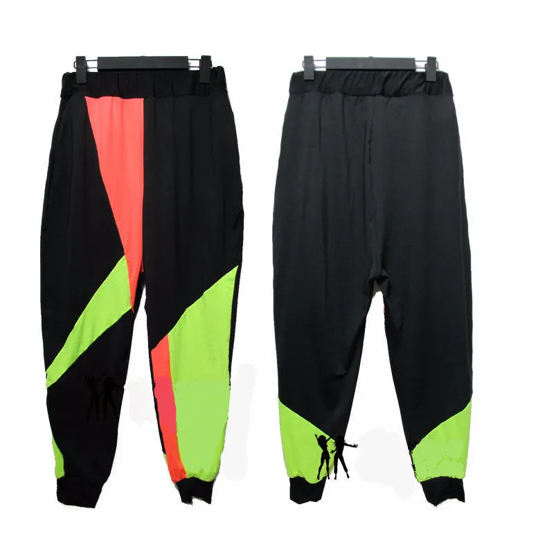 Kids Adult Brand Sweatpants Costumes wear thin Colorful patchwork Panelled jazz trousers harem Hip Hop Dance Pants