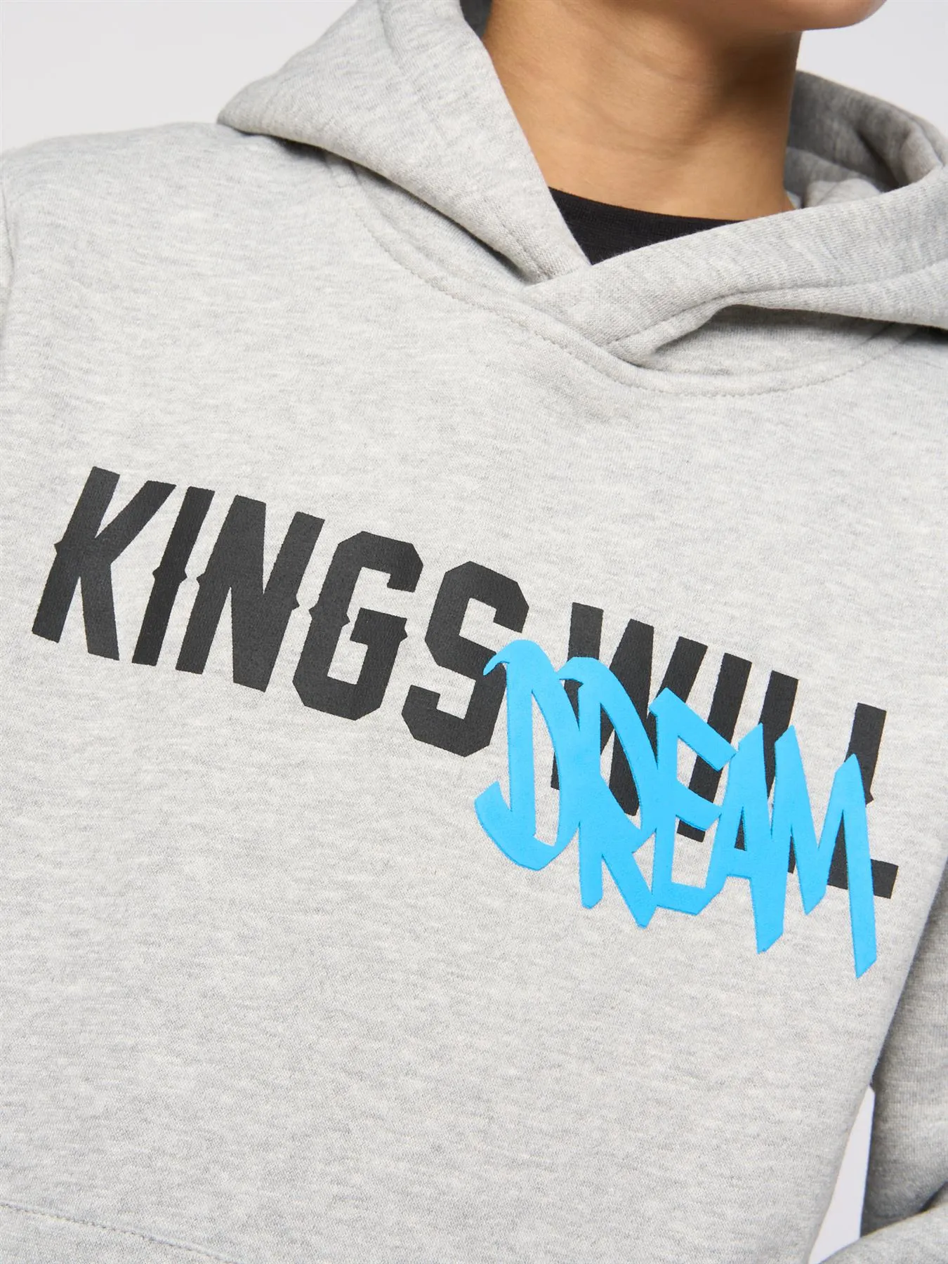 Kids Tagged Hoodie Grey Marl