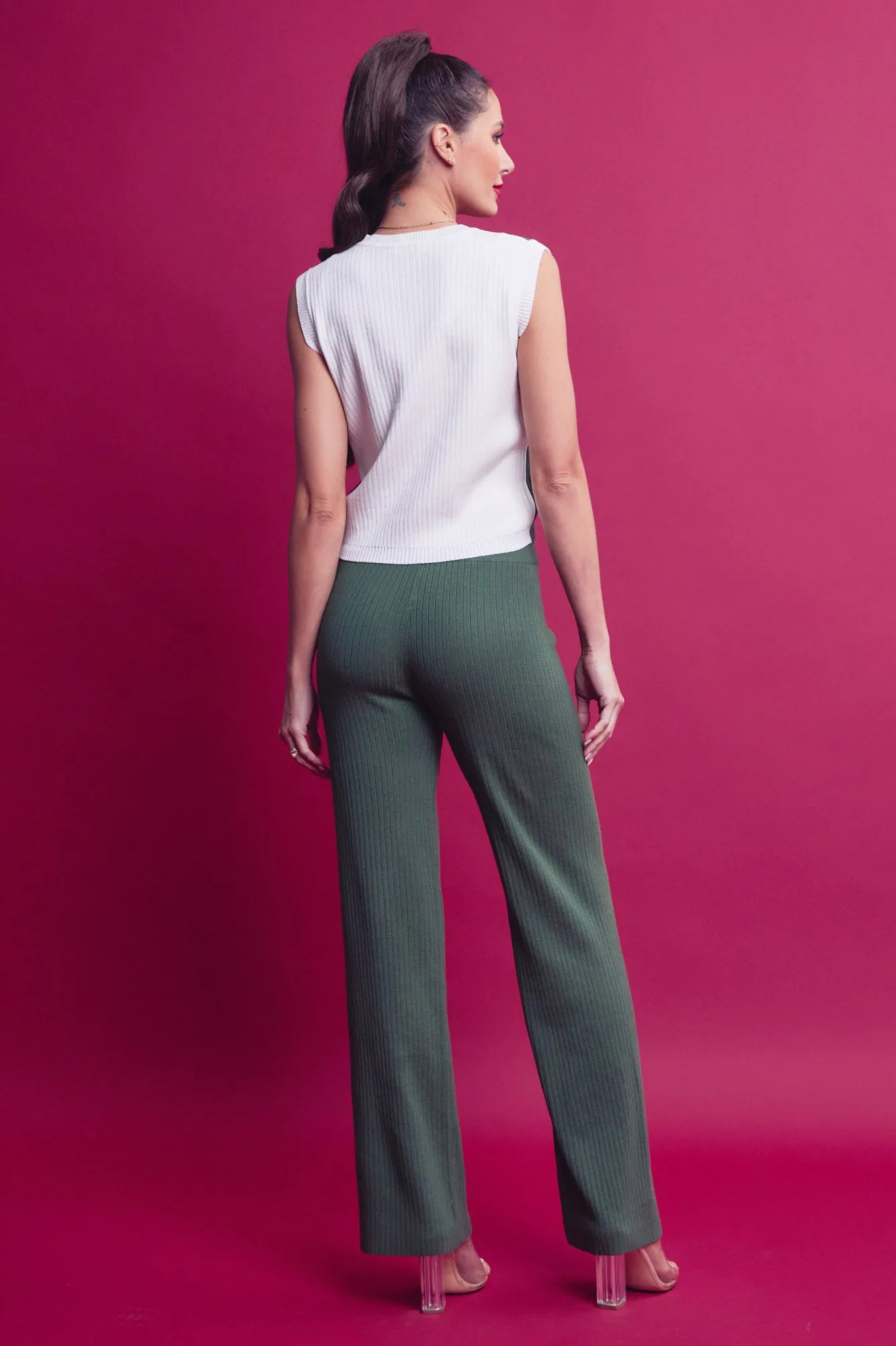 Knit Vest with Contrast Details & Pant Set