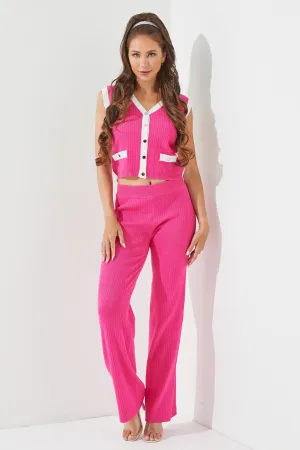 Knit Vest with Contrast Details & Pant Set
