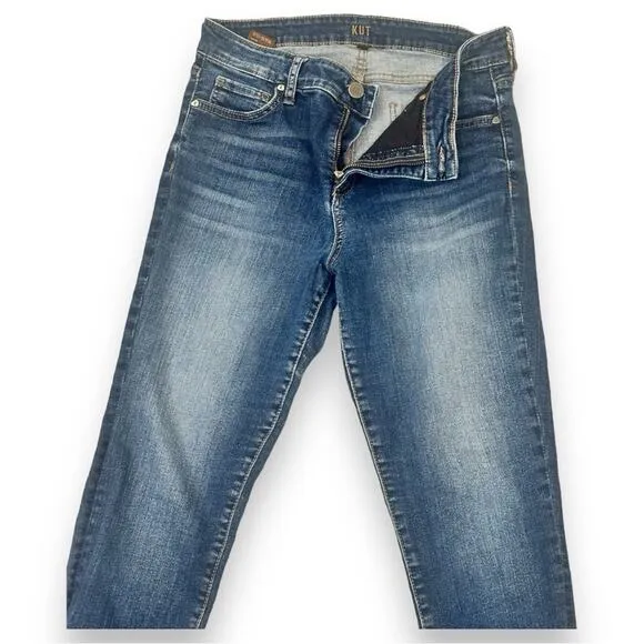 Kut - High Rise Fab Ab Ankle Skinny Jeans with Raw Hem