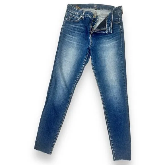 Kut - High Rise Fab Ab Ankle Skinny Jeans with Raw Hem