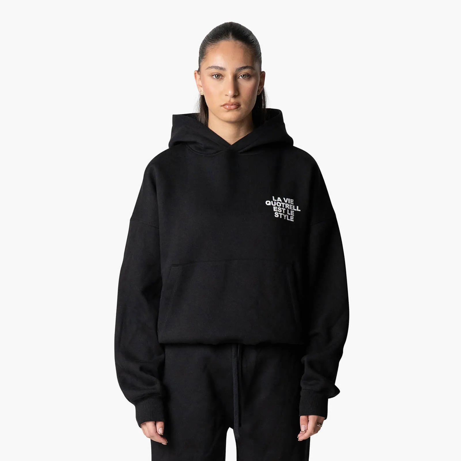 LA VIE HOODIE | BLACK/WHITE