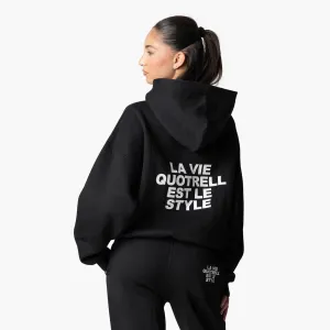 LA VIE HOODIE | BLACK/WHITE
