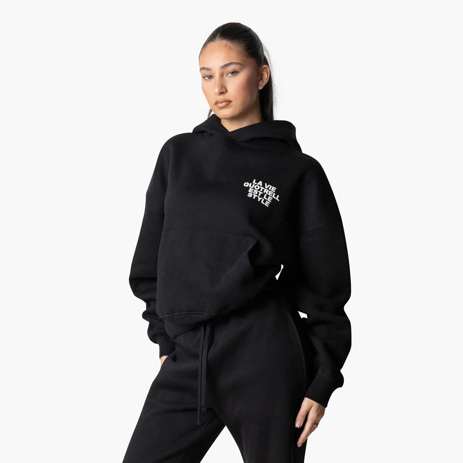 LA VIE HOODIE | BLACK/WHITE