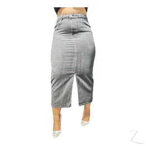 Ladies Super Strong Plain Pencil Denim Skirt | Maxi  | "Niso"