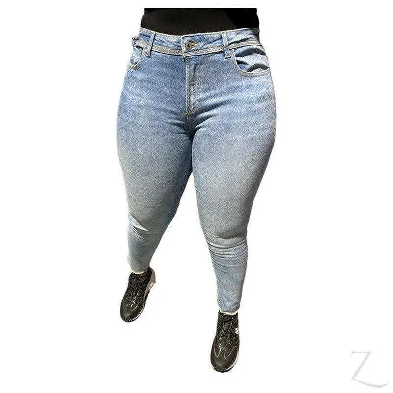 Ladies Super Strong Super Skinny Stretchy Denim Jeans | Raw Hem | "Zia"