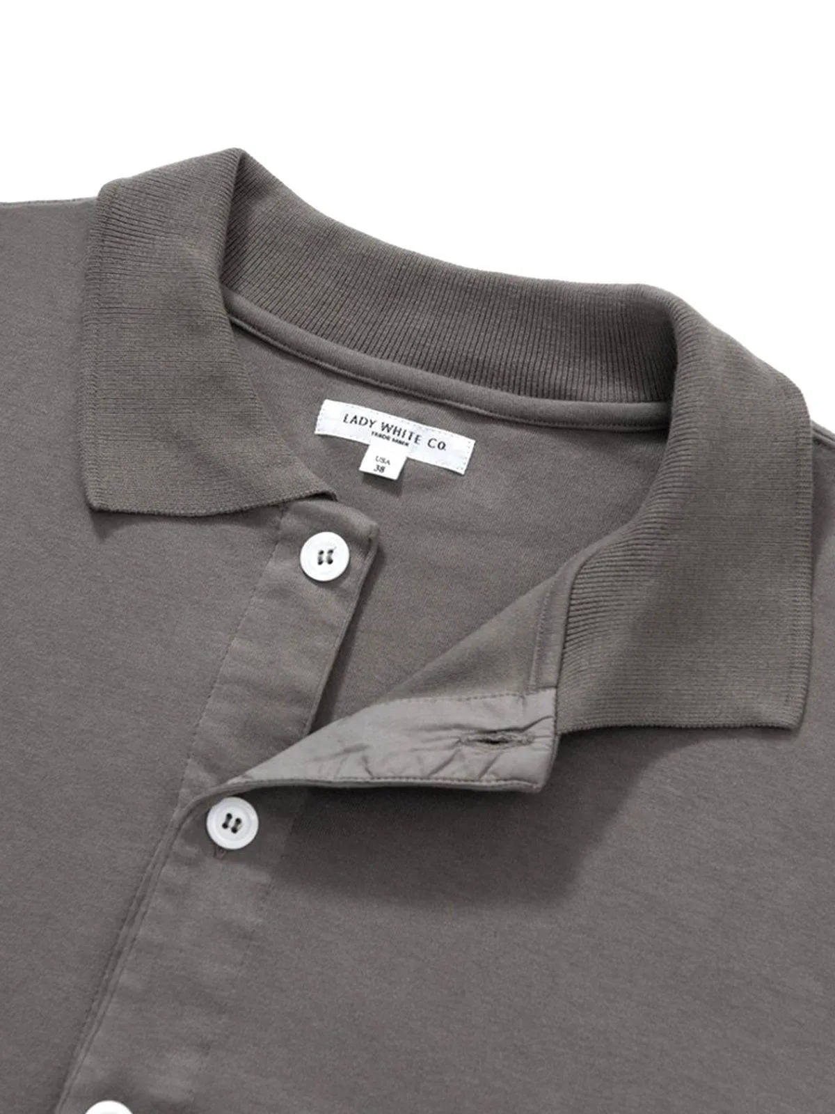 Lady White Co. Long Sleeve Placket Polo Cement