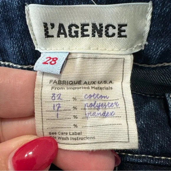L’Agence High Line Skinny Jeans size 28 Mariner Destroyed High Rise Denim