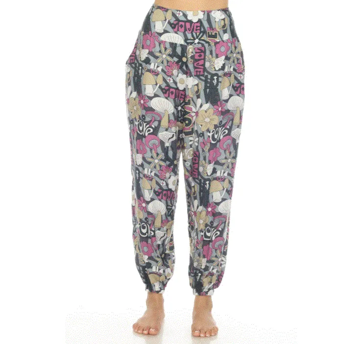 Lakhay's - Mushroom Love Print Harem Pants