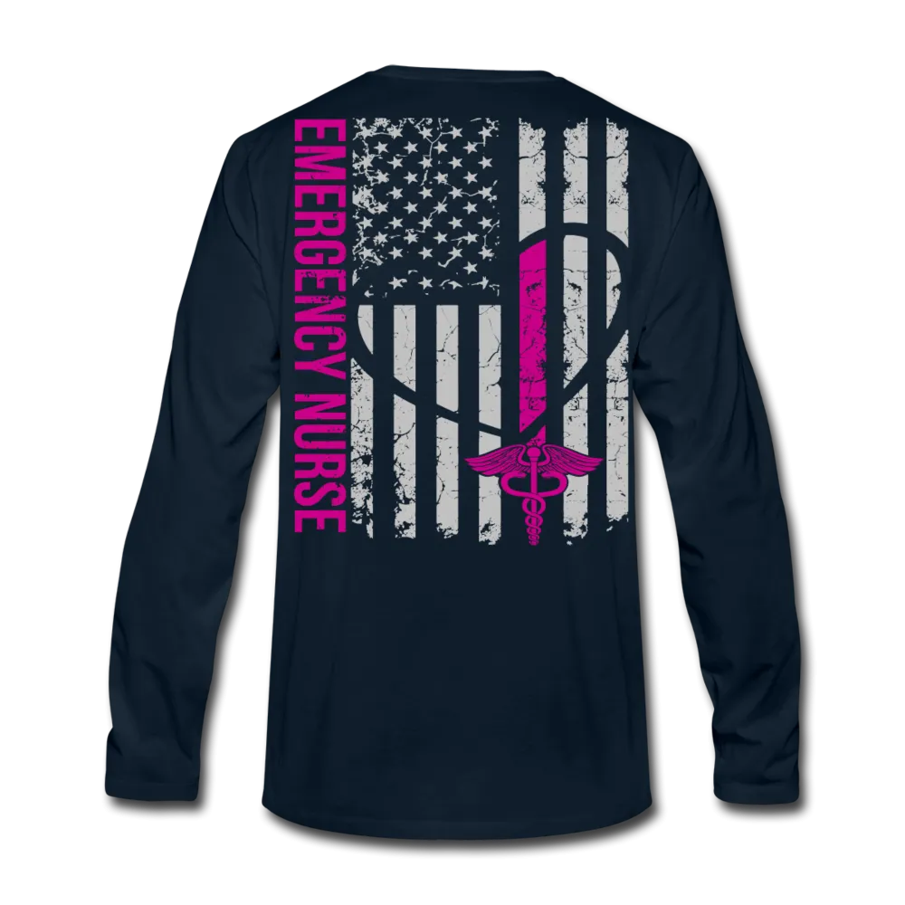 Lauren, RN, BSN ER Nurse Flag Men's Premium Long Sleeve T-Shirt Updated