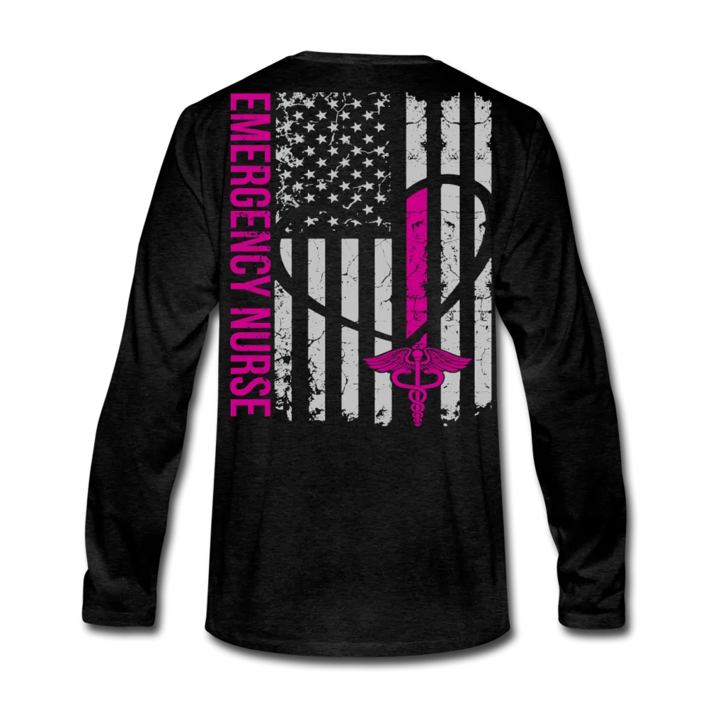 Lauren, RN, BSN ER Nurse Flag Men's Premium Long Sleeve T-Shirt Updated