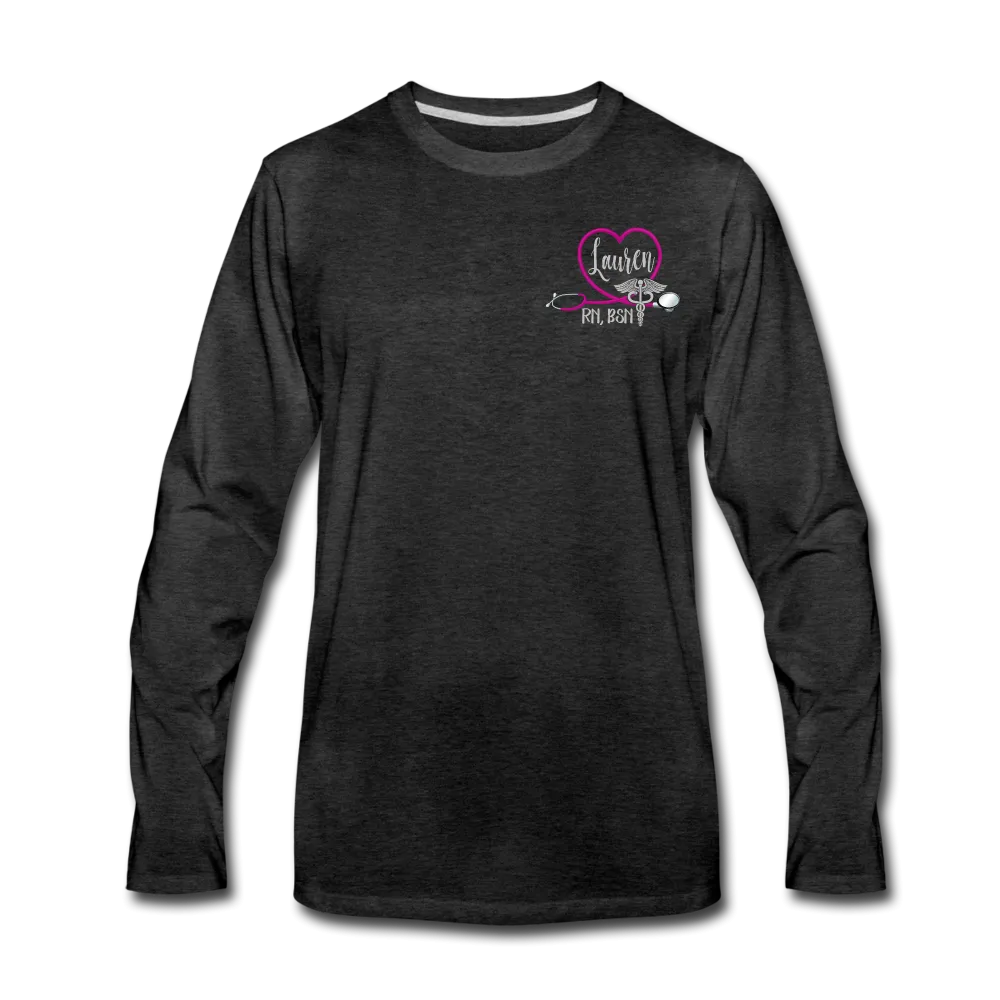 Lauren, RN, BSN ER Nurse Flag Men's Premium Long Sleeve T-Shirt Updated