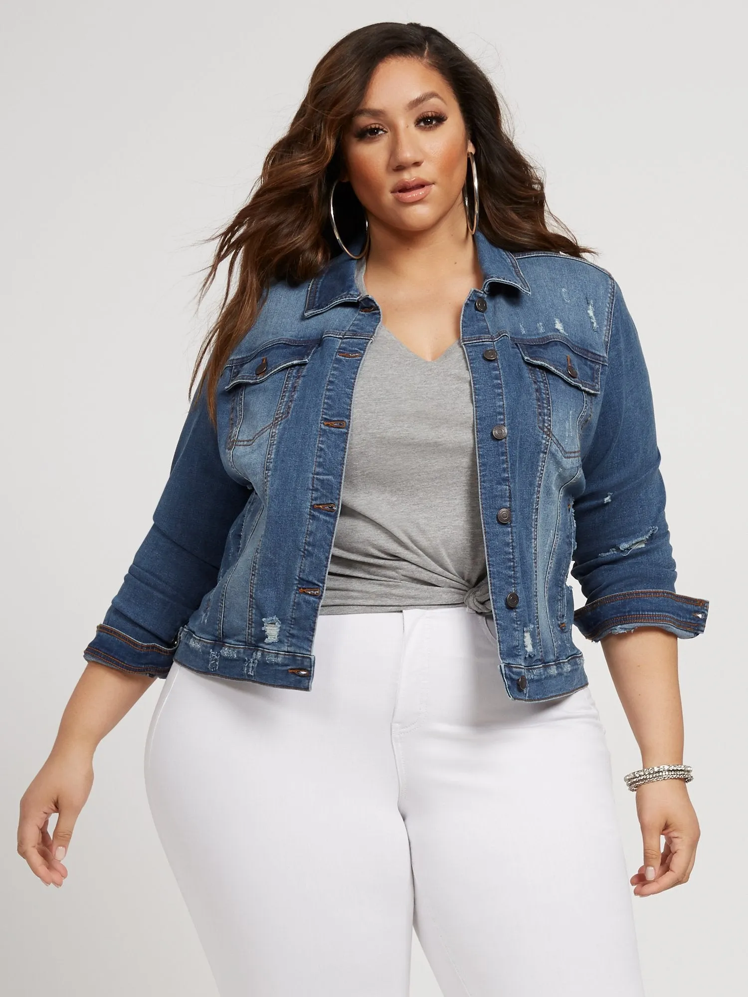 Layla Destructed Denim Jacket