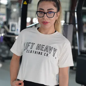 LETTERS CROPPED T-SHIRT-CREAM