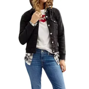 Levi's Hybrid Denim Hoodie Original Trucker Jacket Black Size L