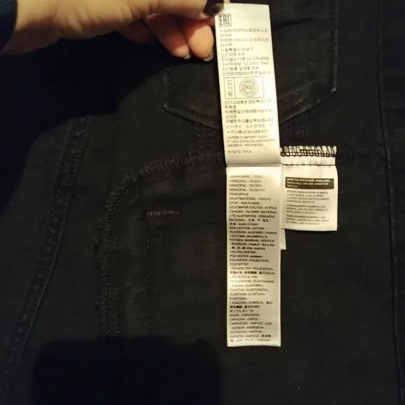 Levi's Hybrid Denim Hoodie Original Trucker Jacket Black Size L