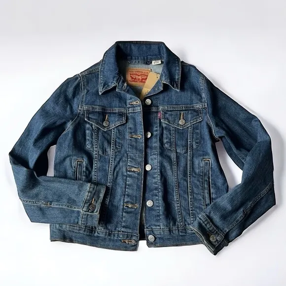 Levi’s Original Trucker Denim Jacket Jean Jacket Button Front Cotton Women’s New