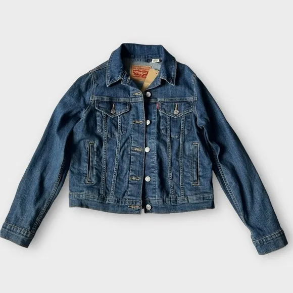Levi’s Original Trucker Denim Jacket Jean Jacket Button Front Cotton Women’s New