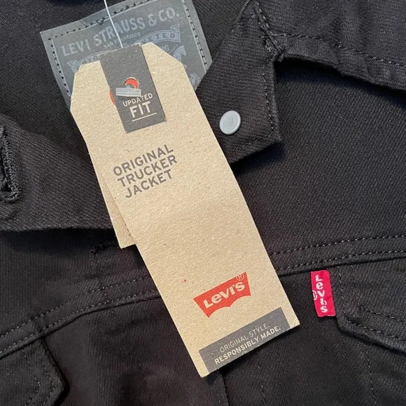 Levi’s Original Trucker Jacket Black Denim Western size 4X