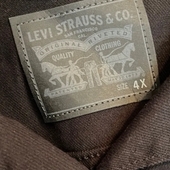 Levi’s Original Trucker Jacket Black Denim Western size 4X