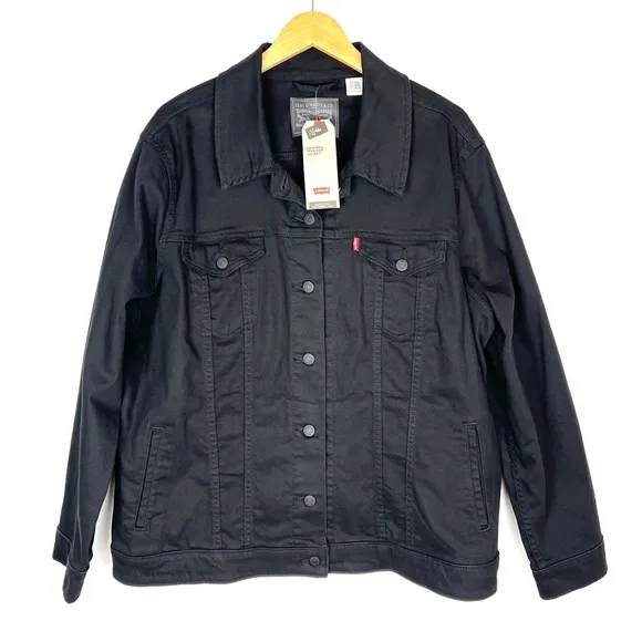 Levi’s Original Trucker Jacket Black Denim Western size 4X