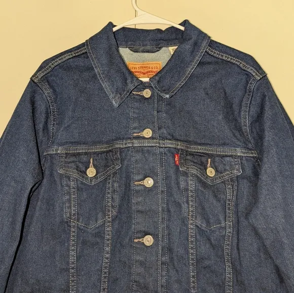 Levi's Original Unisex Trucker Dark Wash Blue Denim Jacket 2X