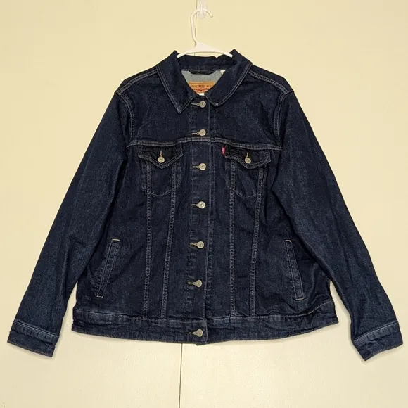 Levi's Original Unisex Trucker Dark Wash Blue Denim Jacket 2X