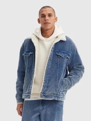 Levi's - Relaxed Fit Sherpa Trucker Jacket - Blue Spring Cord