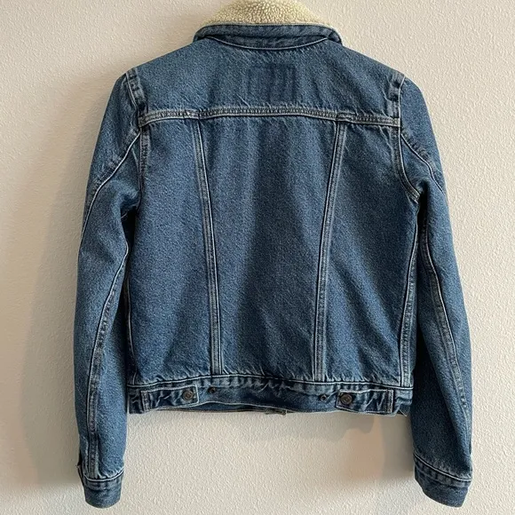 Levi’s Thermore Original Denim Trucker Jacket Sherpa Collar Women’s Small