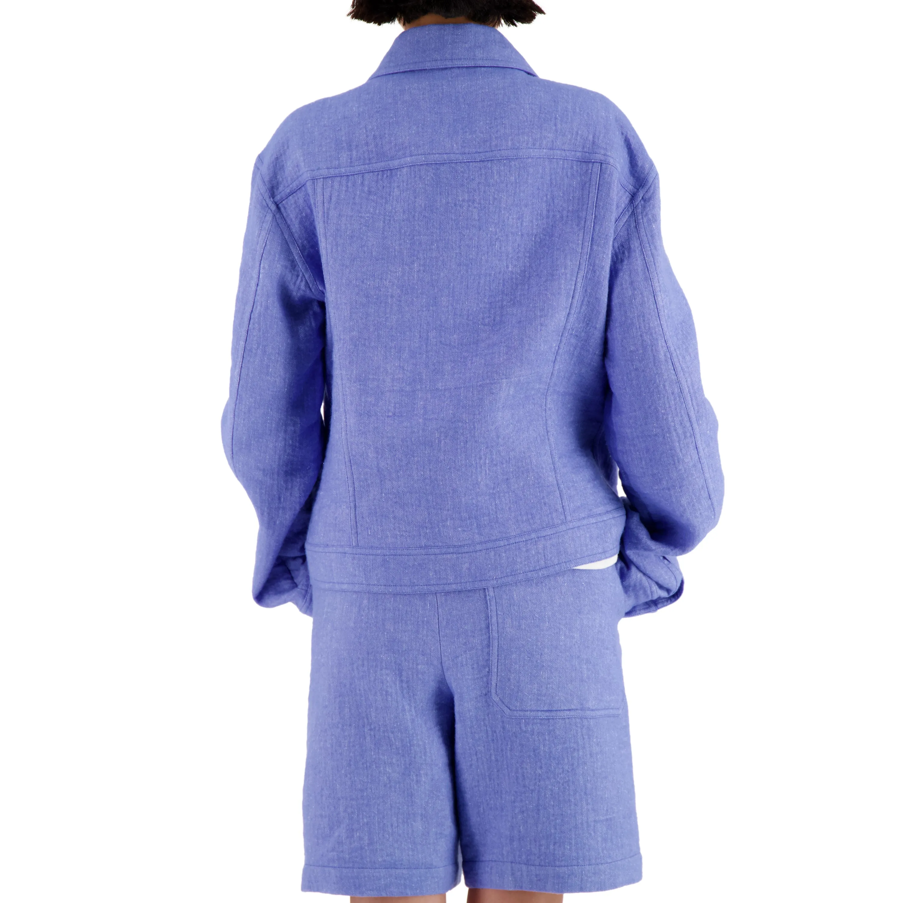 Lilo Unlined Trucker Lofty Wool Blend Jacket Sky Blue