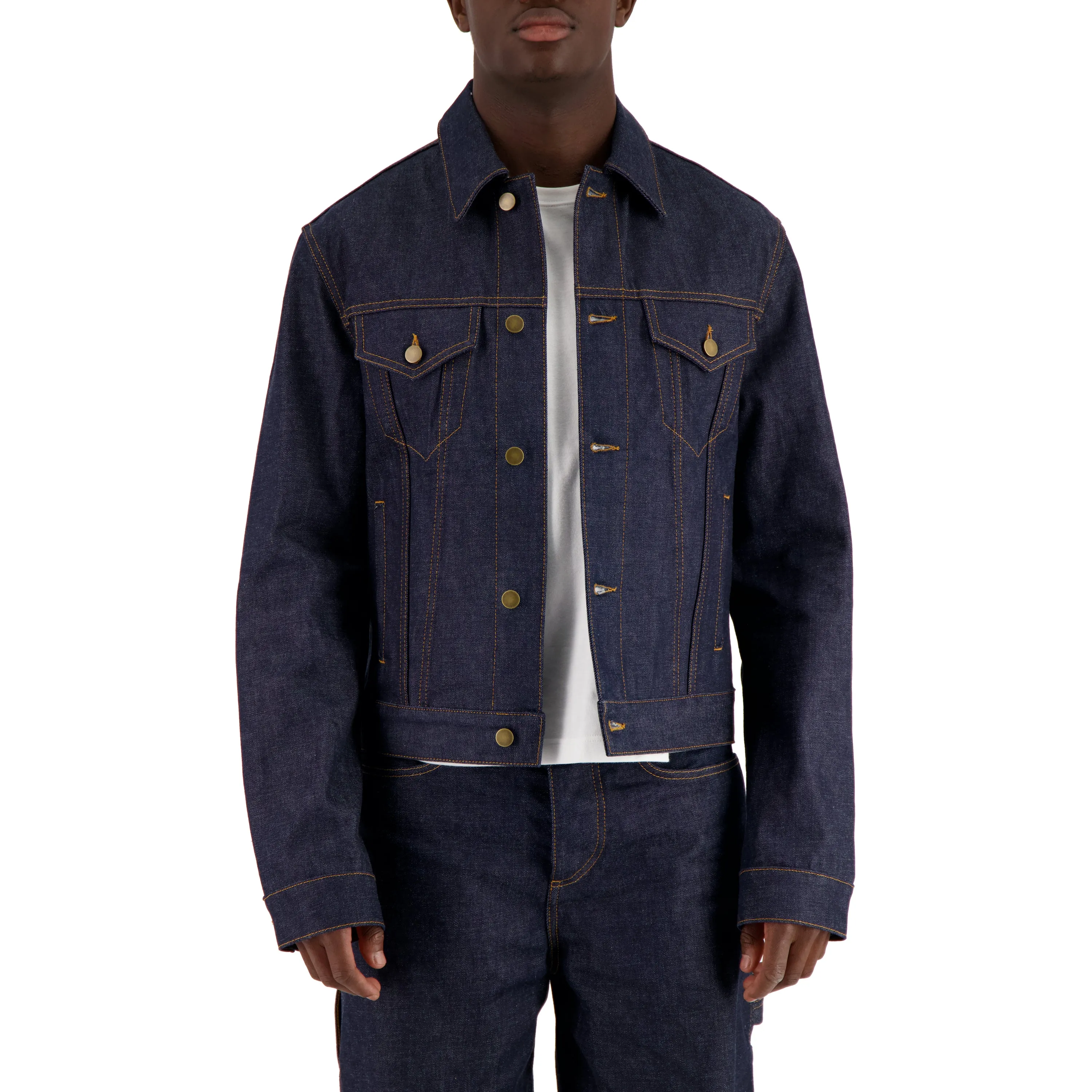 Lilo Unlined Trucker Raw Denim Jacket Midnight Blue