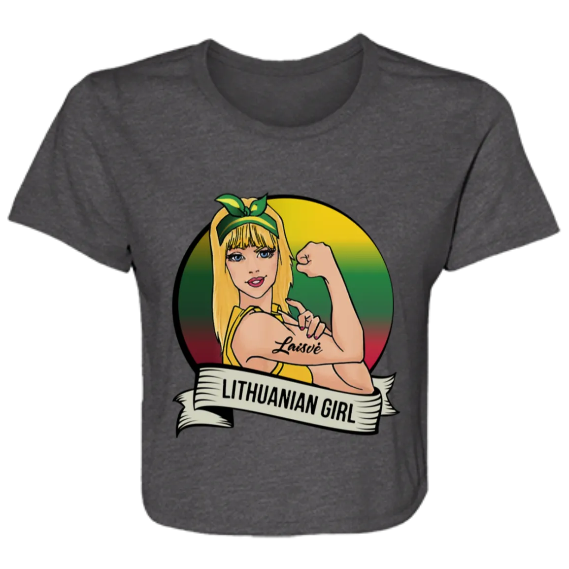 Lithuanian Girl - Women's Bella Canvas Flowy Cropped Tee