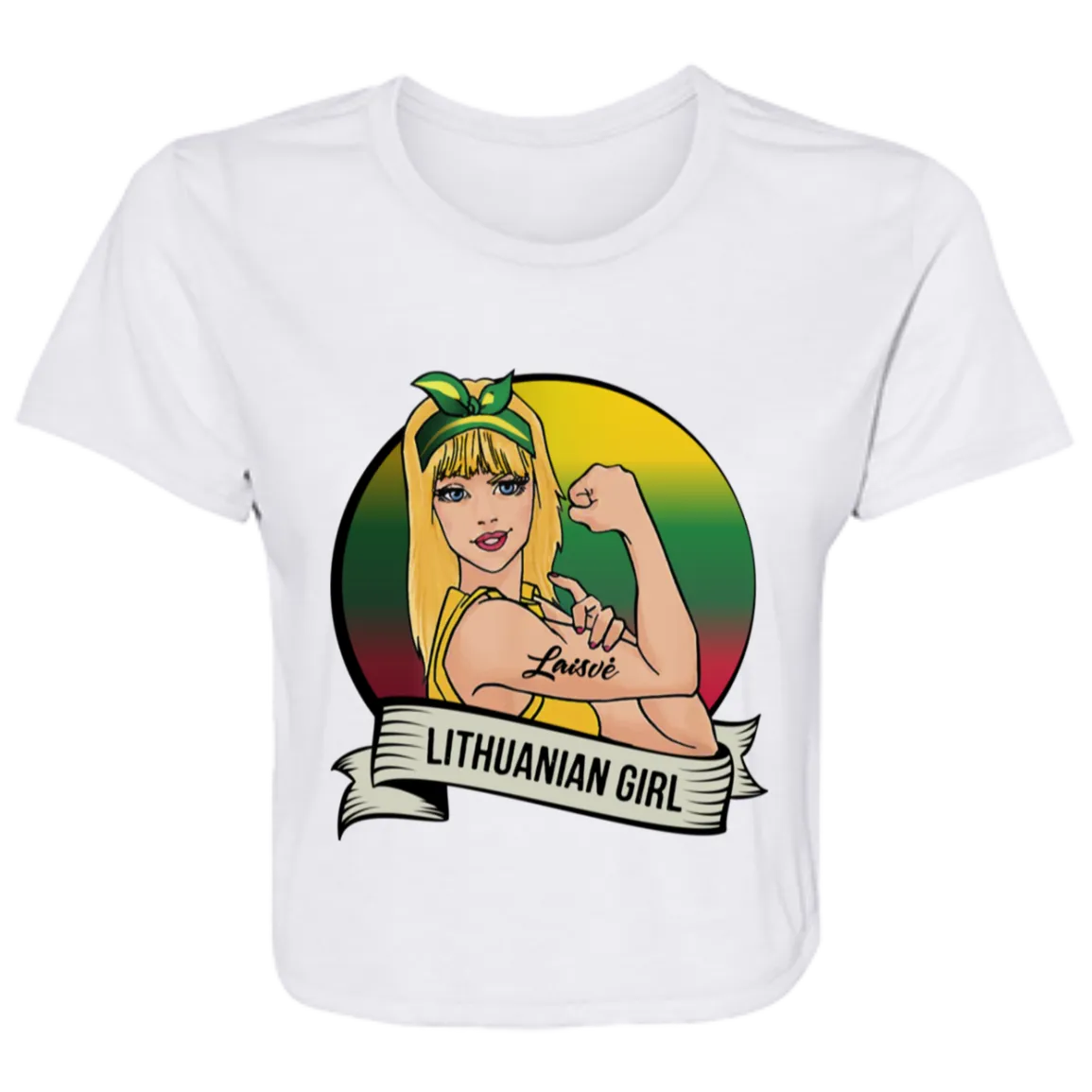 Lithuanian Girl - Women's Bella Canvas Flowy Cropped Tee