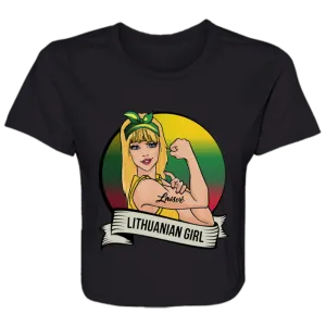 Lithuanian Girl - Women's Bella Canvas Flowy Cropped Tee