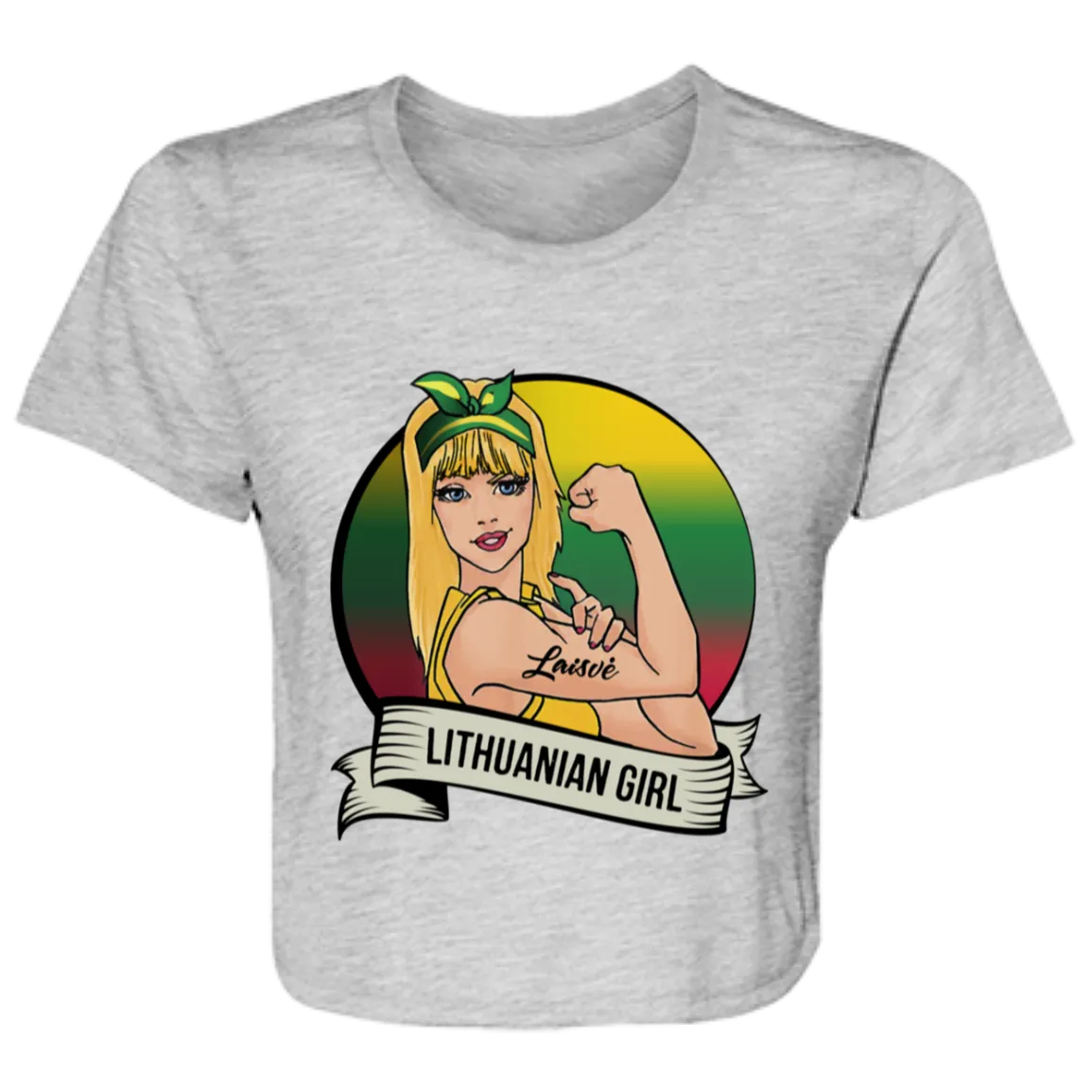 Lithuanian Girl - Women's Bella Canvas Flowy Cropped Tee