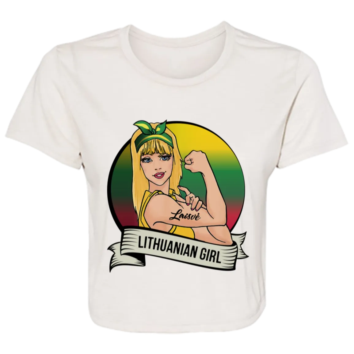 Lithuanian Girl - Women's Bella Canvas Flowy Cropped Tee