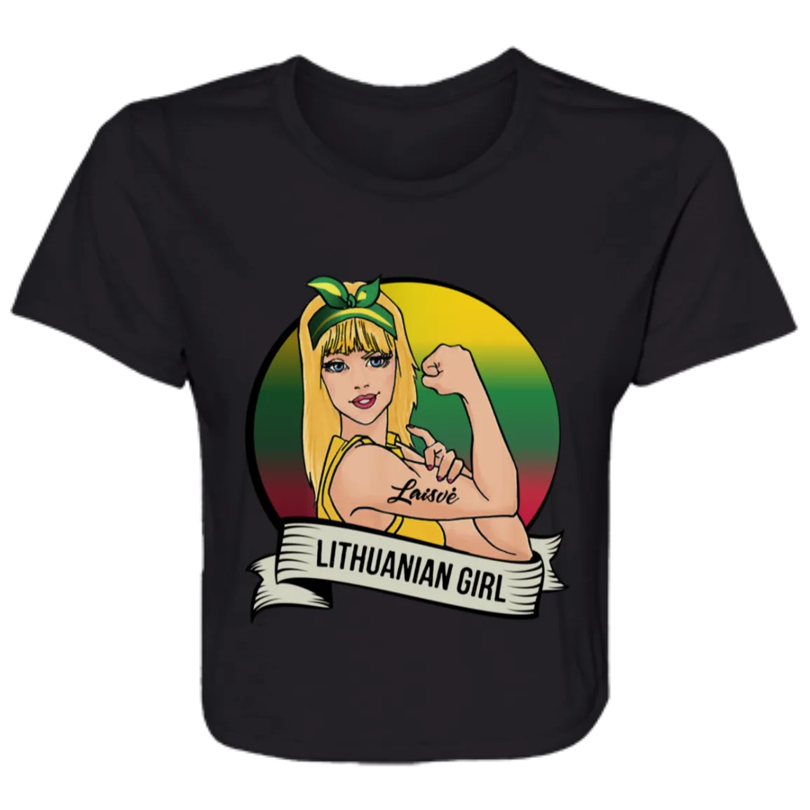 Lithuanian Girl - Women's Bella Canvas Flowy Cropped Tee