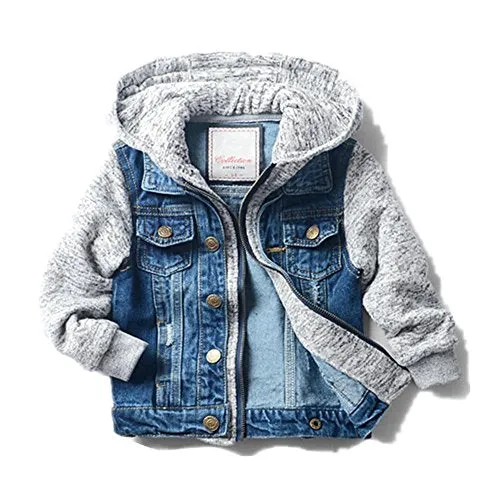 LJYH Boys' Denim Trucker Jacket, Fall Hoodie.