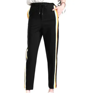 LLYGE Sweatpants Sportswear Rainbow Pants 2017 Spring Autumn Joggers Women Black Harem Pants Harajuku Kpop Trousers Female