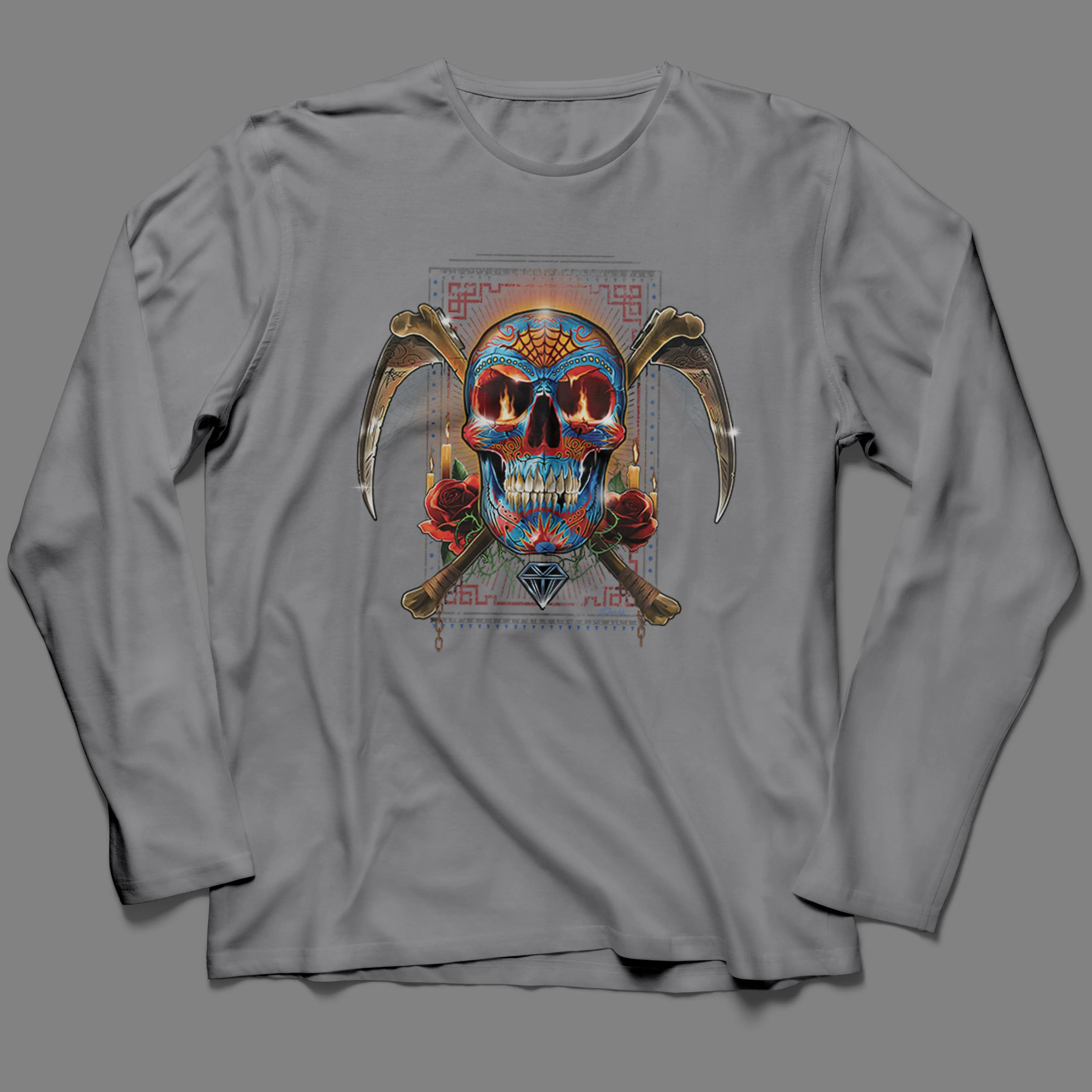 Long-Sleeve Day of the Dead, Sugar Skull T-Shirt