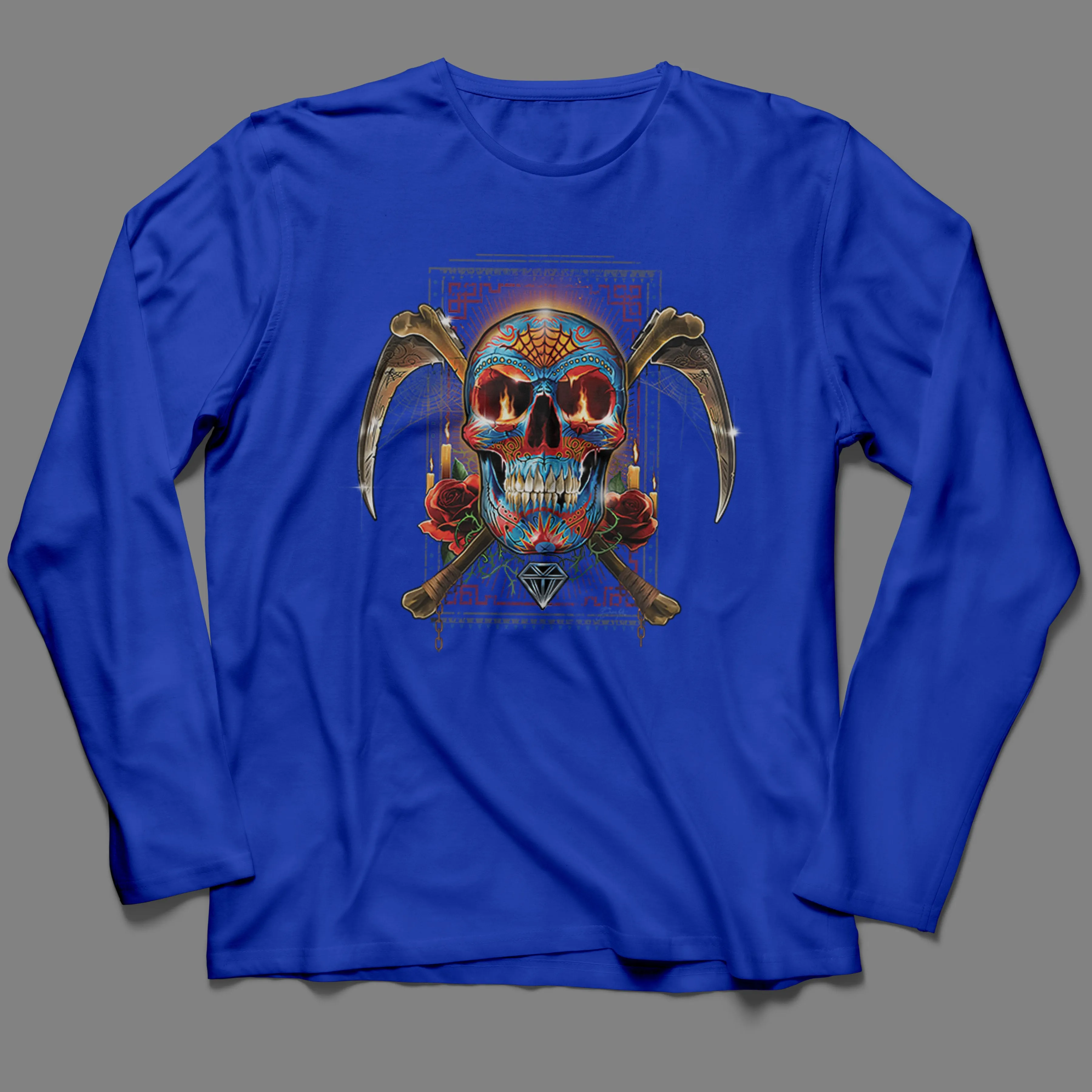 Long-Sleeve Day of the Dead, Sugar Skull T-Shirt