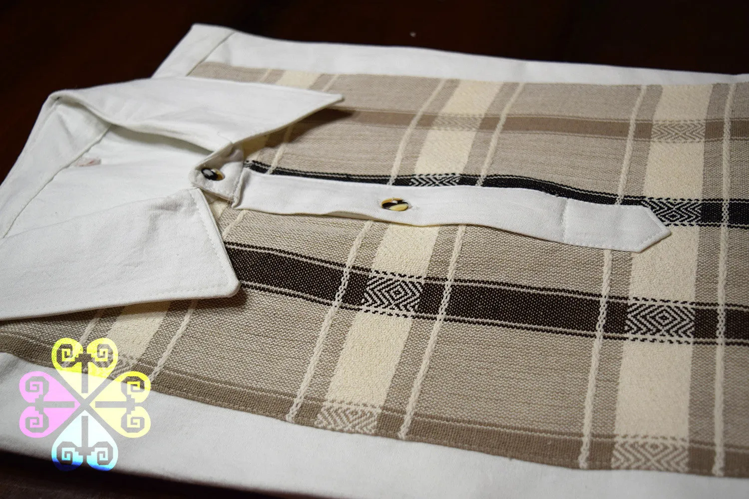 Long Sleeve Pedal Loom Shirt- Square Design