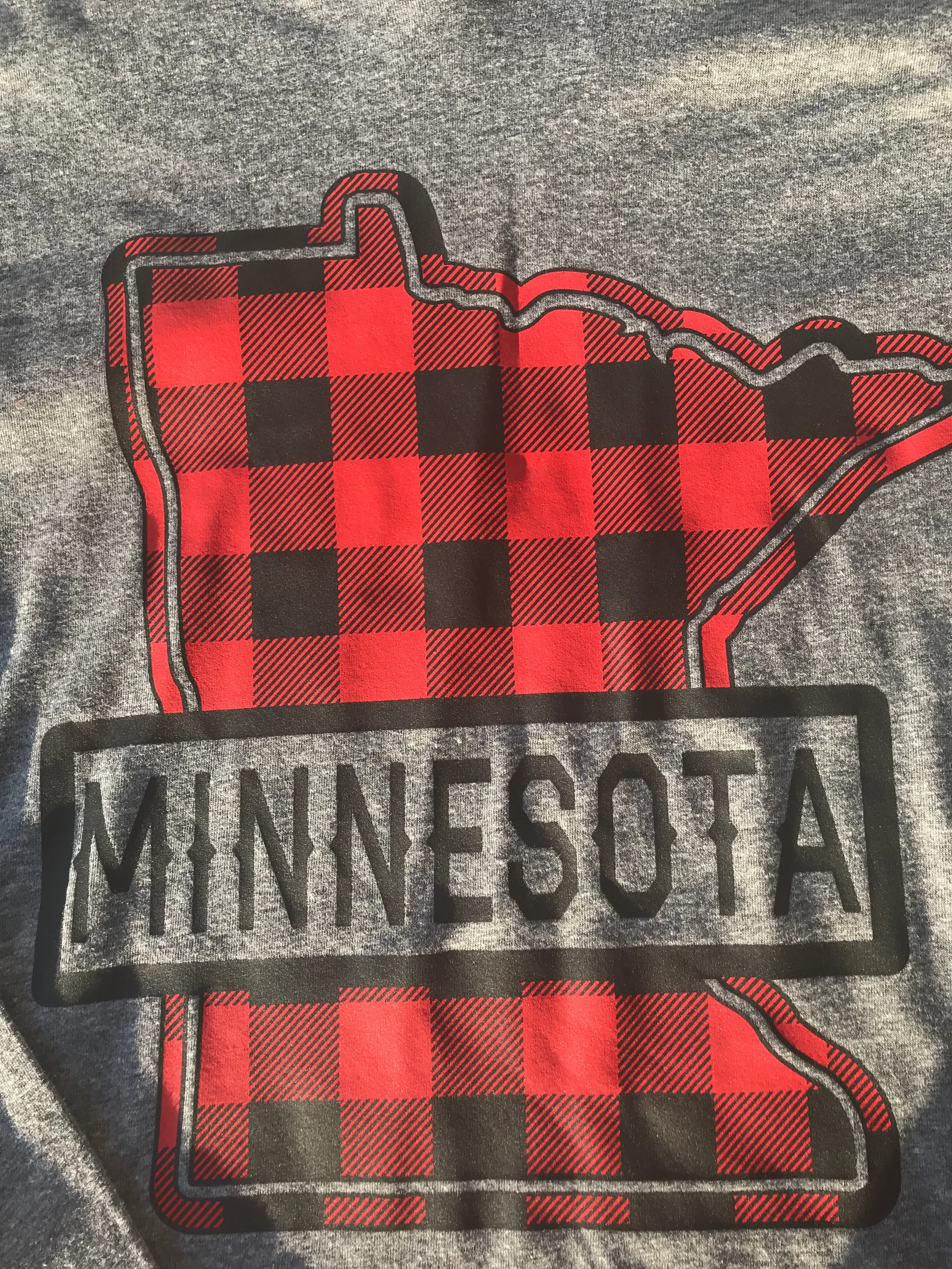 Long Sleeve T-Shirt Hoodie- Buffalo Plaid Design