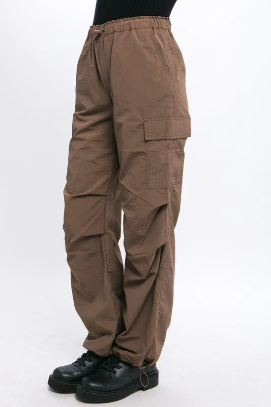 Loose Fit Parachute Cargo Pants S-L